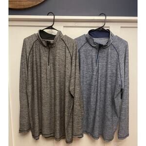 Lot‎ of 2 TGW Golf 1/4 Zip Performance Pullovers Mens Size 2XL, Gray and Blue